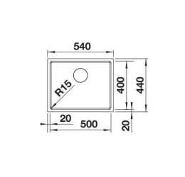 BLANCO QUATO 500-U BRUSHED O.AF, 528230 (Plautuvė) 2