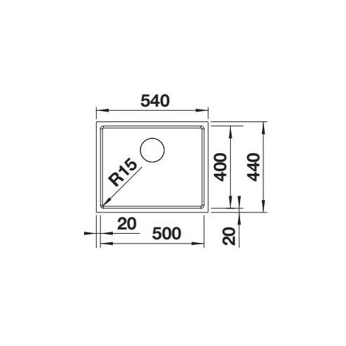 BLANCO QUATO 500-U BRUSHED O.AF, 528230 (Plautuvė)