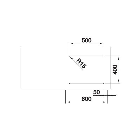 BLANCO QUATO 500-U BRUSHED O.AF, 528230 (Plautuvė)
