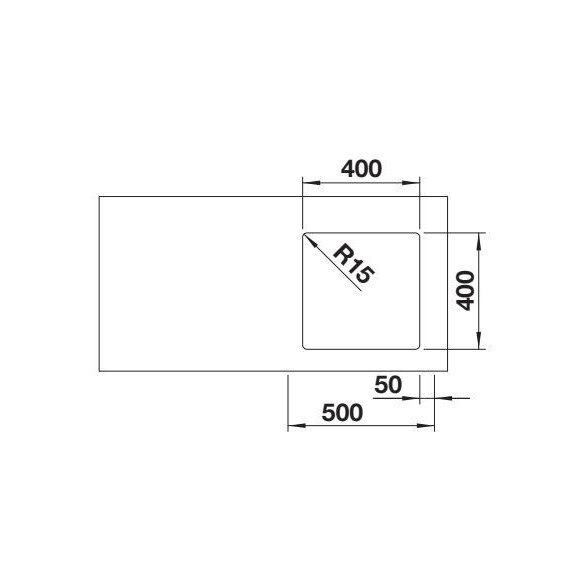 BLANCO QUATO 400-U BRUSHED O.AF, 	528229 (Plautuvė)