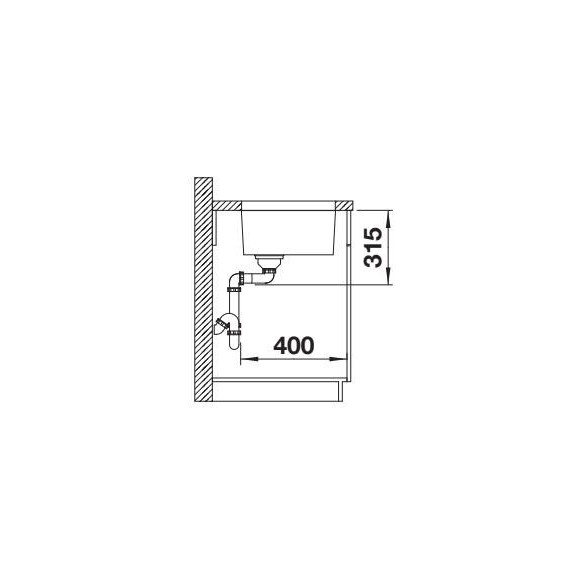 BLANCO QUATO 400-U BRUSHED O.AF, 	528229 (Plautuvė)