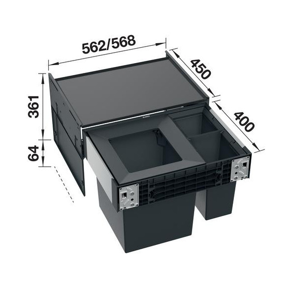 BLANCO SELECT II BIG 60/3, 528148 (Atliekų rūšiavimo sistema)