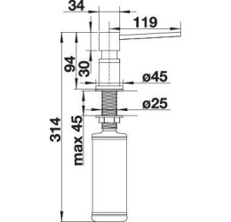 BLANCO LATO Satin Platinum, 527721 (Dozatorius) 2