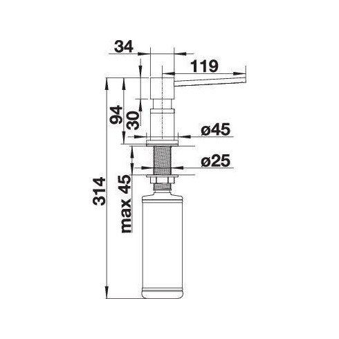 BLANCO LATO Satin Platinum, 527721 (Dozatorius)