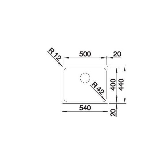 BLANCO SOLIS 500-U BRUSHED InFino O.AF, 526122 (Plautuvė)
