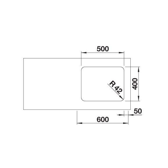 BLANCO SOLIS 500-U BRUSHED InFino O.AF, 526122 (Plautuvė)