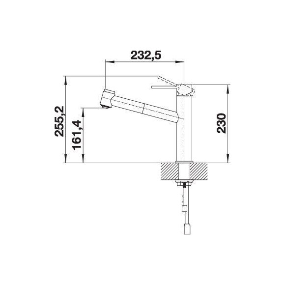 BLANCO AMBIS-S Brushed Stainless steel HD, 523119 (Maišytuvas)