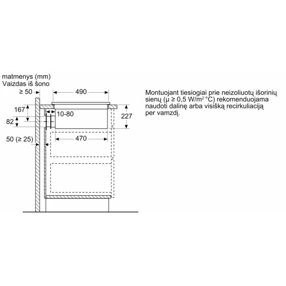 BOSCH PVQ81AH26E (Kaitlentė su integruotu gartraukiu)
