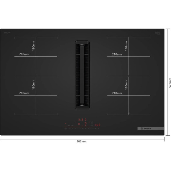 BOSCH PVQ81AH26E (Kaitlentė su integruotu gartraukiu)