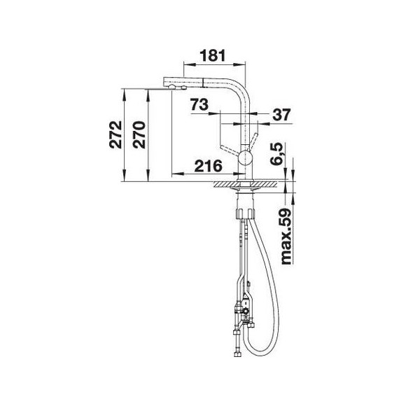 BLANCO FONTAS-S II Satin gold HD, 526694 (Maišytuvas)