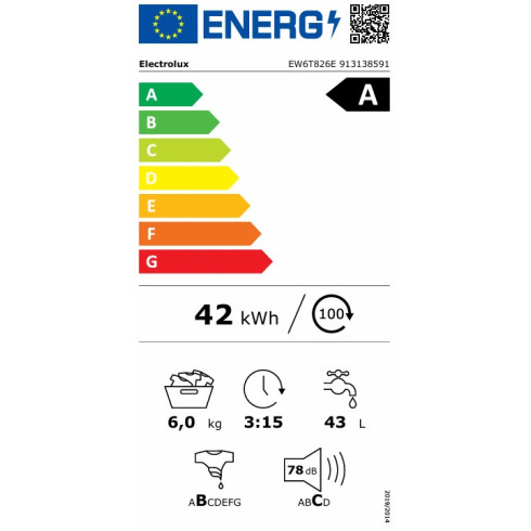 Electrolux EW6T826E (Skalbimo mašina)
