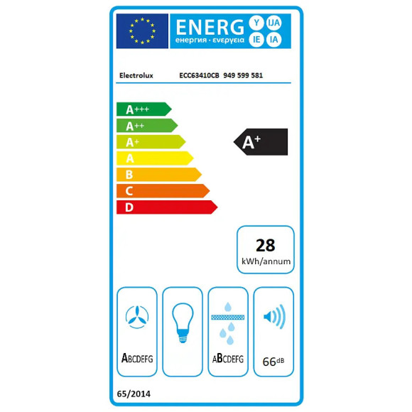 Electrolux ECC63410CB (Kaitlentė su integruotu gartraukiu)