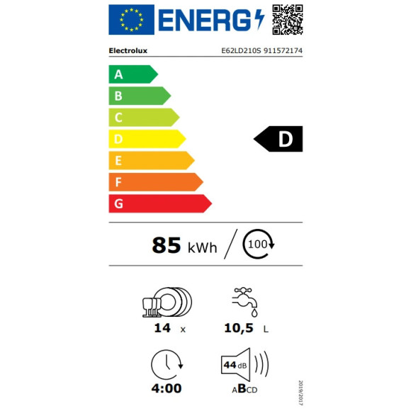 Electrolux E62LD210S (Indaplovė)