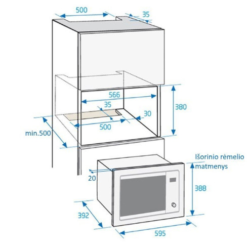 BEKO BMGB25333BG (Mikrobangų krosnelė)