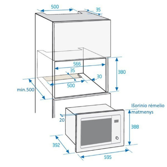 BEKO BMGB25333BG (Mikrobangų krosnelė)