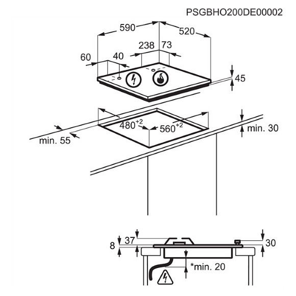 Electrolux KGG64362W (Dujinė kaitlentė)