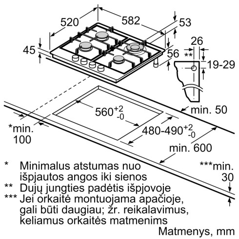 BOSCH PGH6B5B90 (Dujinė kaitlentė)