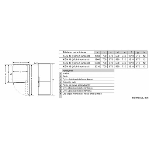 BOSCH KGN49XLEA (Šaldytuvas)