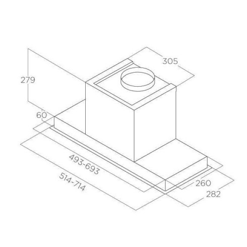 Elica HIDDEN 2.0 BL MAT/A/52 (Gartraukis)