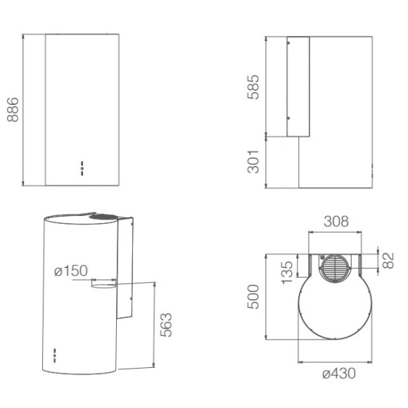 Elica TUBE PRO BL MAT/A/43 (Gartraukis)