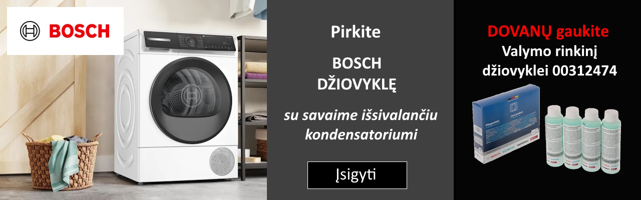 Bosch džiovyklės su savaime išsivalančiu kondensatoriumi